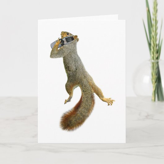 Carte Squirrel with Cell Phone (Devant)