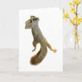 Carte Squirrel with Cell Phone (Fleur jaune)