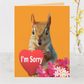 Carte Squirrelly Sweet Heart Apology Card (Fleur jaune)