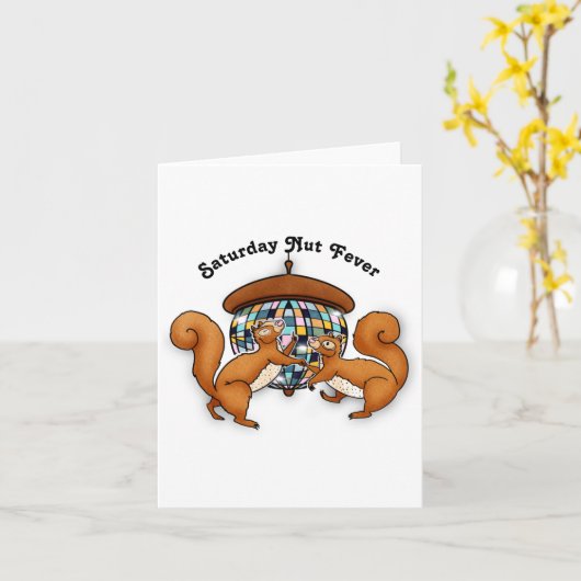 Carte Squirrels Disco Funny Party (Fleur jaune)