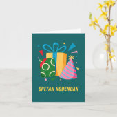 Carte Sretan rođendan, Joyeux anniversaire croate (Fleur jaune)