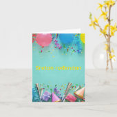 Carte Sretan rođendan, Joyeux anniversaire croate (Fleur jaune)