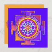 Carte Sri Yantra - Symbole hindouiste Design 1 (Devant / Derrière)