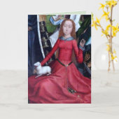 Carte St. Agnes avec son agneau (détail; M 070) (Fleur jaune)