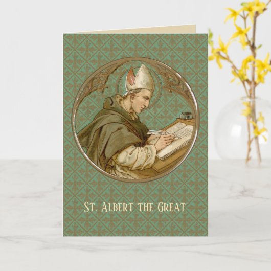 Carte St. Albert le Grand (BK 013) Salutation blanche (Fleur jaune)