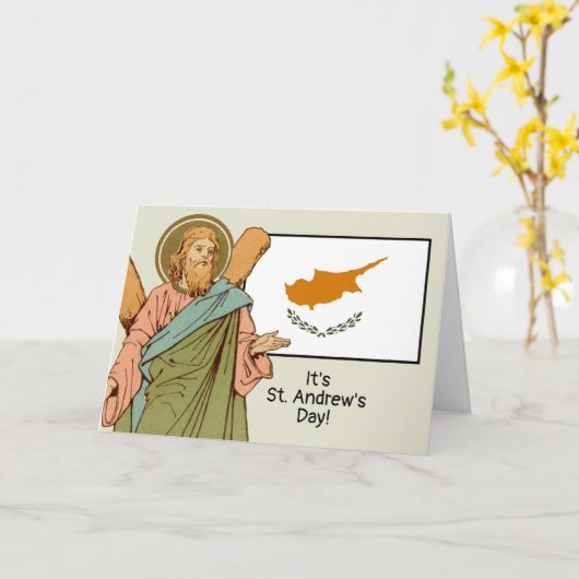 Carte St. Andrew (RLS 01) avec le drapeau de Chypre Fête (Fleur jaune)