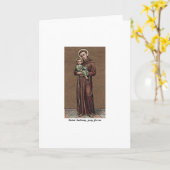 Carte St Anthony prient pour nous (Fleur jaune)