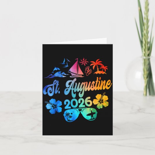 Carte St. Augustine Florida 2026 Vacation Tie Dye Summer (Devant)