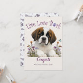 Carte St. Bernard Adoption de chien, Jour de la Gotcha (Devant/Arrière en situation)