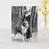Carte St Bernard et Boston Terrier, 1925 (Fleur jaune)