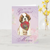 Carte St. Bernard Heart Maman (Fleur jaune)
