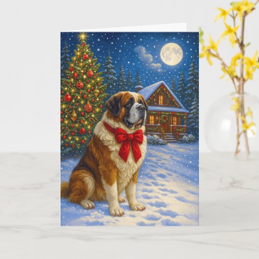 Carte St. Bernard Holiday  (Fleur jaune)