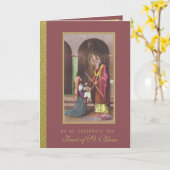 Carte St. Blaise Patron catholique Ailments de Throat (Fleur jaune)