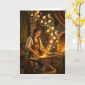 Carte St Brigid Blacksmith Fairies Flowers Fantasy Art (Fleur jaune)