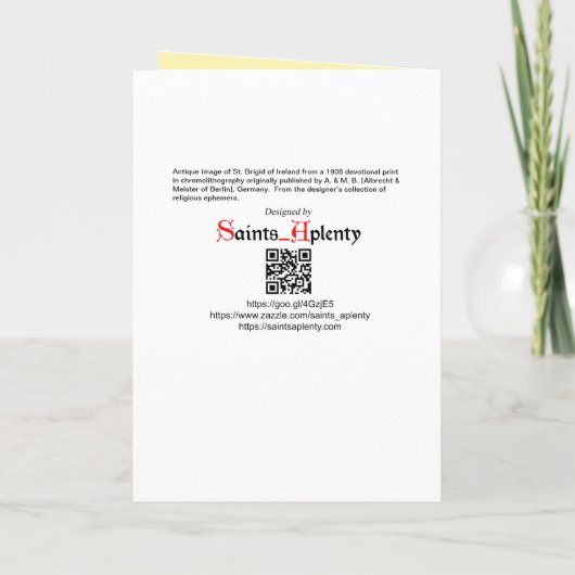 Carte St. Brigid d'Irlande (M 014) (Dos)