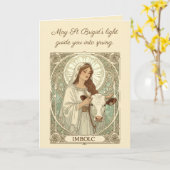 Carte St Brigid Patroness Saint of Ireland Imbolc (Fleur jaune)