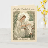 Carte St Brigid Patroness Saint Of Ireland With White Co (Fleur jaune)
