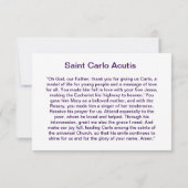 Carte St Carlo Acutis (Dos)