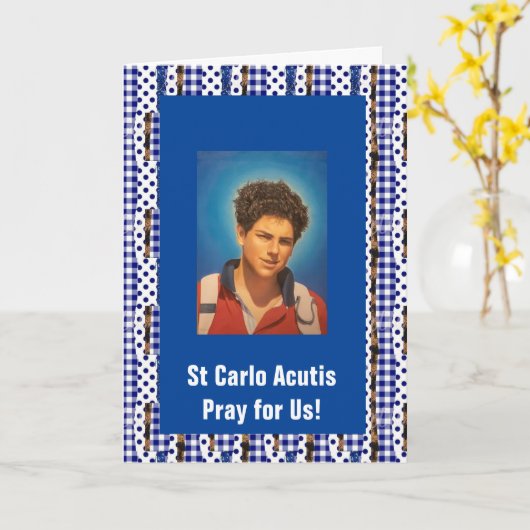 Carte St Carlo Acutis (Fleur jaune)