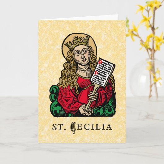 Carte St. Cecilia avec Hymn Board (Nuremberg) Salutation (Fleur jaune)