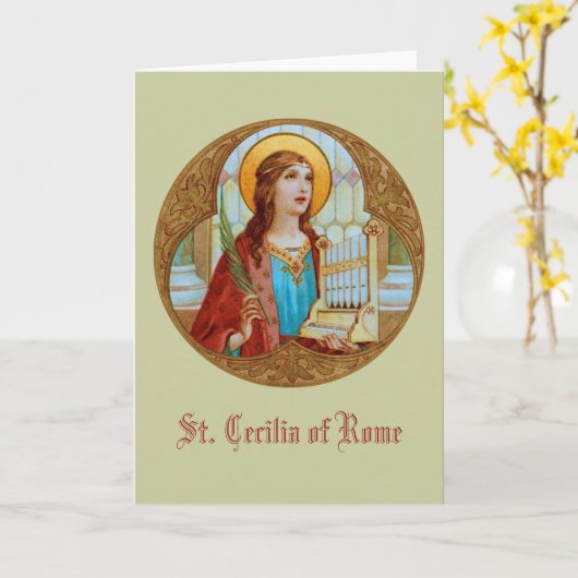 Carte St. Cecilia de Rome (BK 003) Salutation blanche (Fleur jaune)