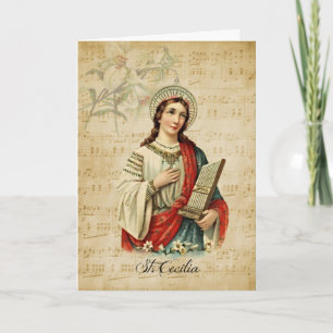 Carte St. Cecilia Patronesse des Musiciens Musique relig