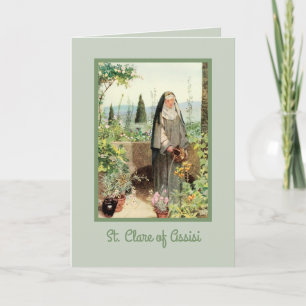 Carte St Clare of Assisi Watering Flowers (M 065)
