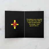 Carte St Davids Cross And Welsh Dragon Heraldry Design (Intérieur)