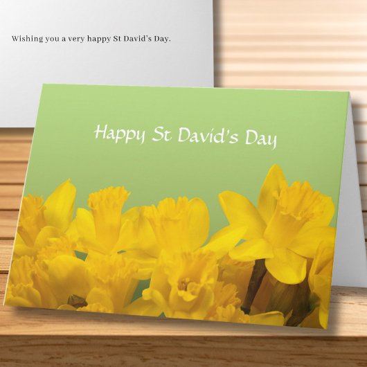 Carte St David's Day Yellow Daffodils Personalized