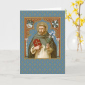 Carte St. Dominic de Guzman (BK 011) Salutation blanche (Fleur jaune)