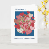 Carte St Dwynwen's Day Hearts Card, Salutation galloise (Fleur jaune)