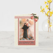 Carte St. Faustina Note Card w/scriptural verse (Fleur jaune)