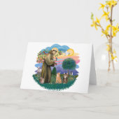 Carte St Francis (ff) - Deux chats tigres (Fleur jaune)