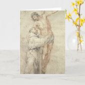 Carte St Francis rejetant le monde et l'embrassement (Fleur jaune)