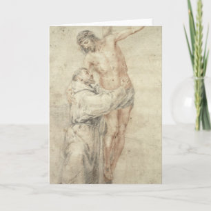 Carte St Francis rejetant le monde et l'embrassement