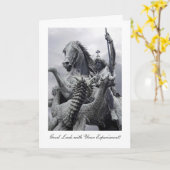 Carte St George et le Dragon Bonne chance avec Expérienc (Fleur jaune)