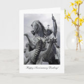 Carte St George et le Dragon, Bonne Chérie Anniversaire (Fleur jaune)