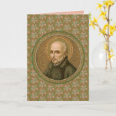 Carte St. Ignatius Loyola (BK 050) Salutation/note blanc (Fleur jaune)