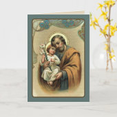 Carte St. Joseph avec l'Enfant Jésus (Fleur jaune)