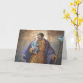 Carte St. Joseph Bébé Jésus Croix Lys (Fleur jaune)