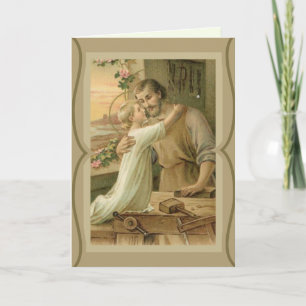 Carte St. Joseph & Enfant Jésus FÊTE DES PÈRES