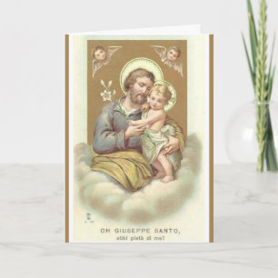 Carte St. Joseph FÊTE DES PÈRES Anges Lys