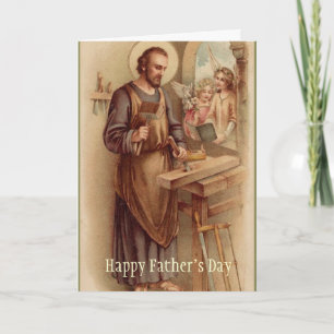 Carte St. Joseph FÊTE DES PÈRES Anges Outils