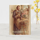 Carte St. Joseph FÊTE DES PÈRES Anges Outils (Fleur jaune)