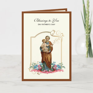 Carte St. Joseph Fête des Pères catholiques religieux 
