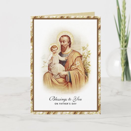 Carte St. Joseph Jésus Fête des pères catholique Religie (Devant)