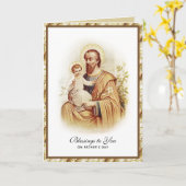 Carte St. Joseph Jésus Fête des pères catholique Religie (Fleur jaune)