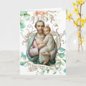 Carte St. Joseph Jésus Floral Religieux Catholique (Fleur jaune)