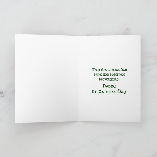 CARTE ST. JOUR DE PATRICK - CROIX CELTIQUE (Intérieur)