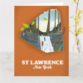 Carte St Lawrence New York (Fleur jaune)